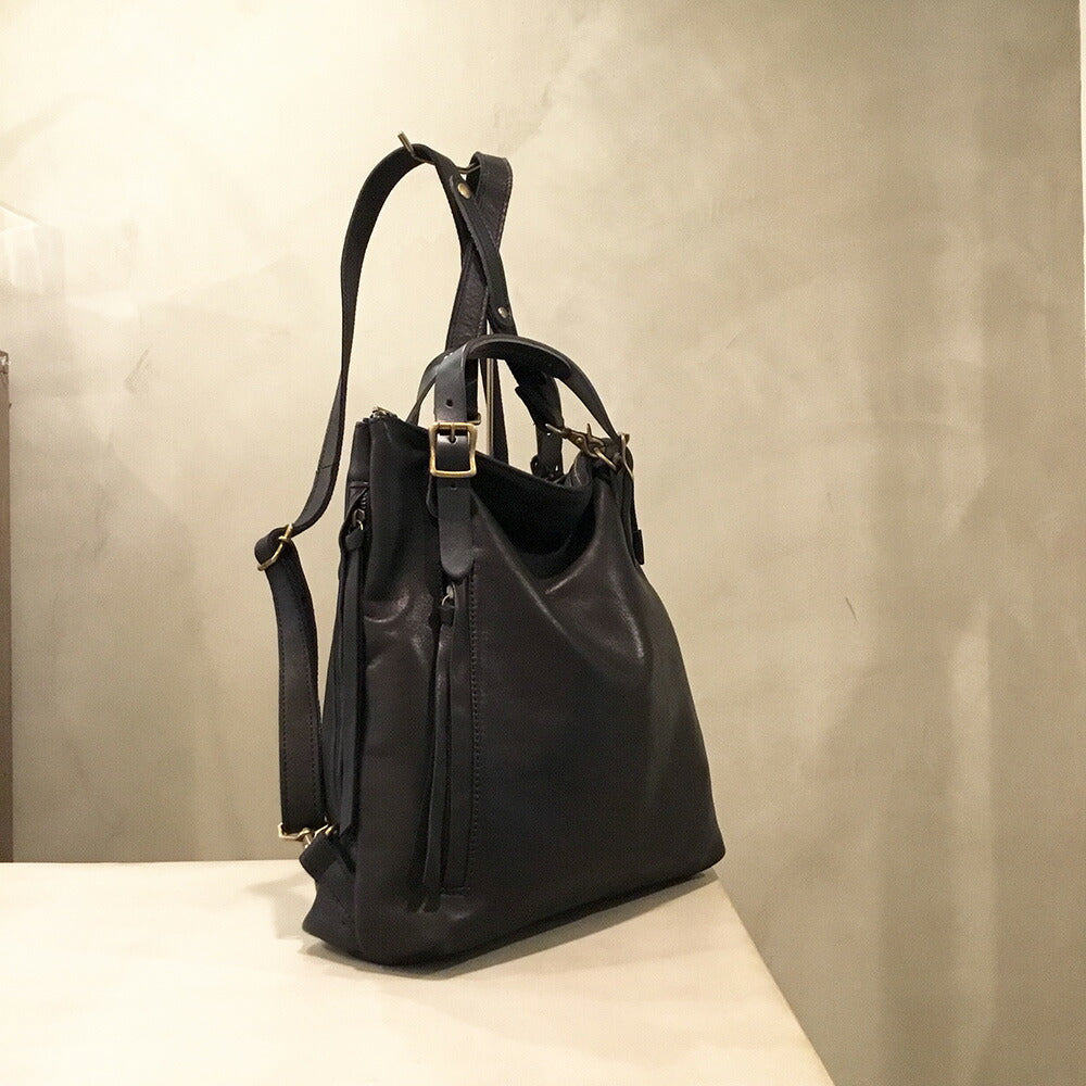 【3人シェア買いでお得】-Less 3wayトートリュック Ｍ LMSB-0032 ブラック