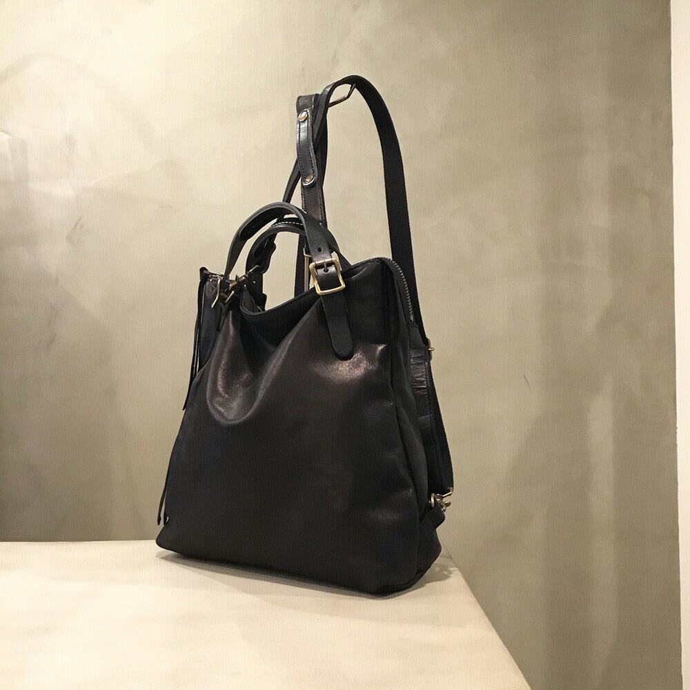 【3人シェア買いでお得】-Less 3wayトートリュック Ｍ LMSB-0032 ブラック