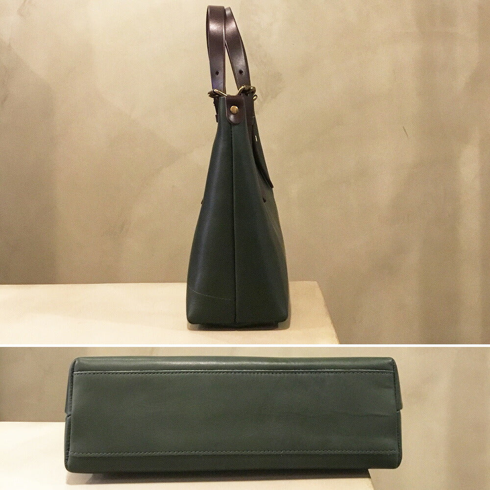 【3人シェア買いでお得】【alto.】一枚革トートバッグ（Ｓ）AMSB-1002（グリーン）