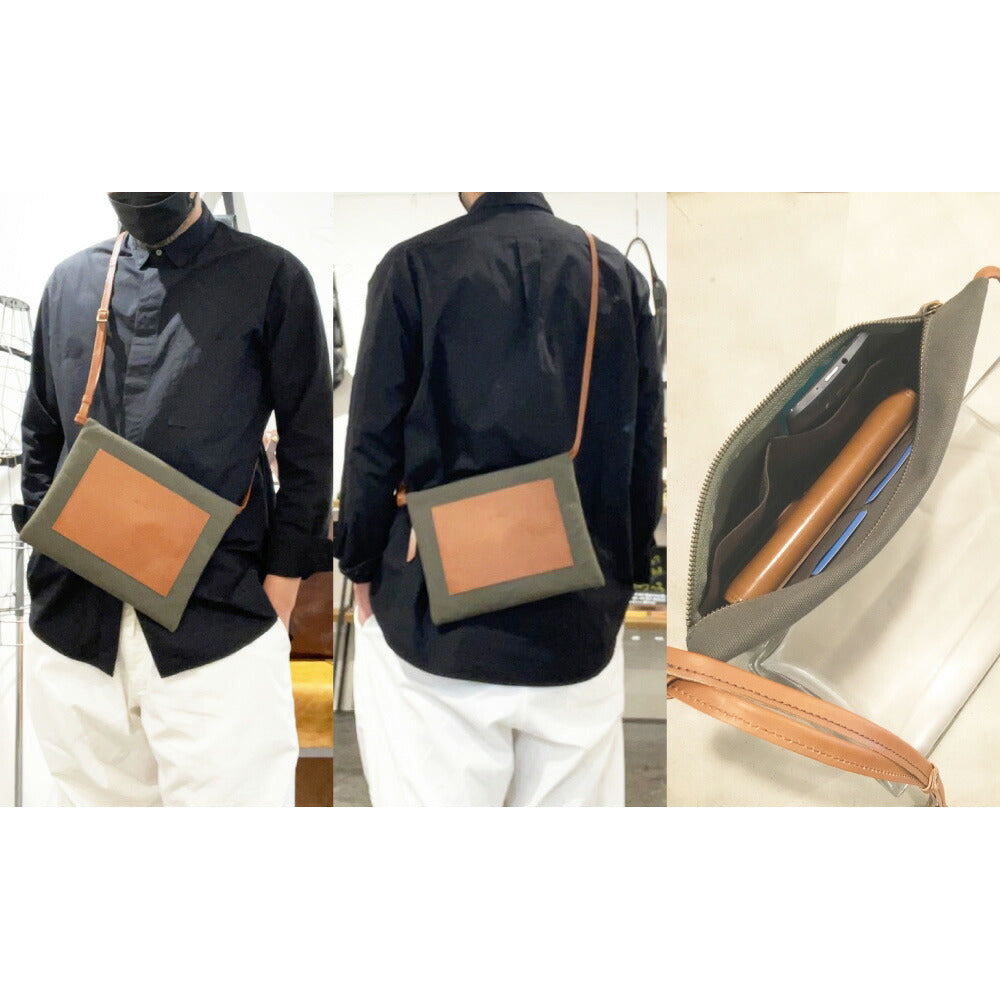 【alto.】シュリンクレザーコンビのスマートサコッシュ AMSB-5002（ブラウン）【送料込み】