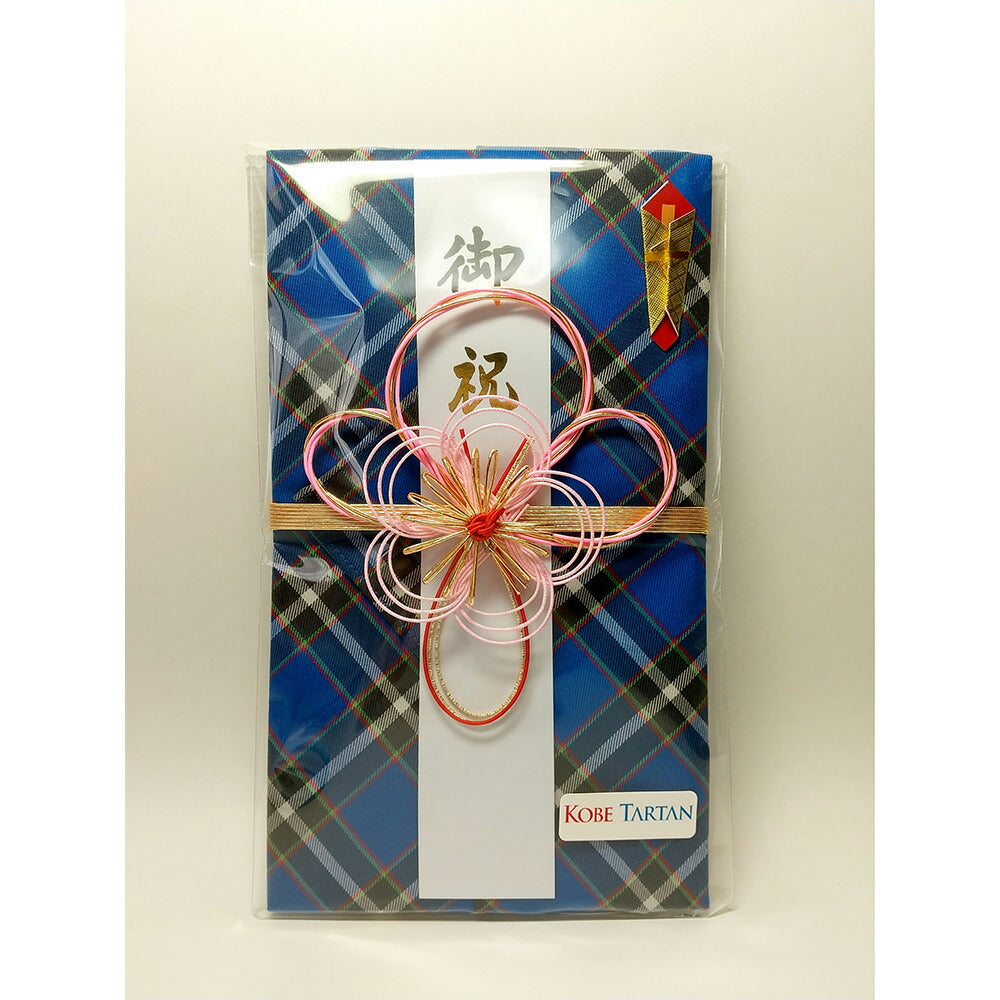 【3人シェア買いでお得】神戸タータンハンカチのし袋 桃【メール便のため日時指定不可】