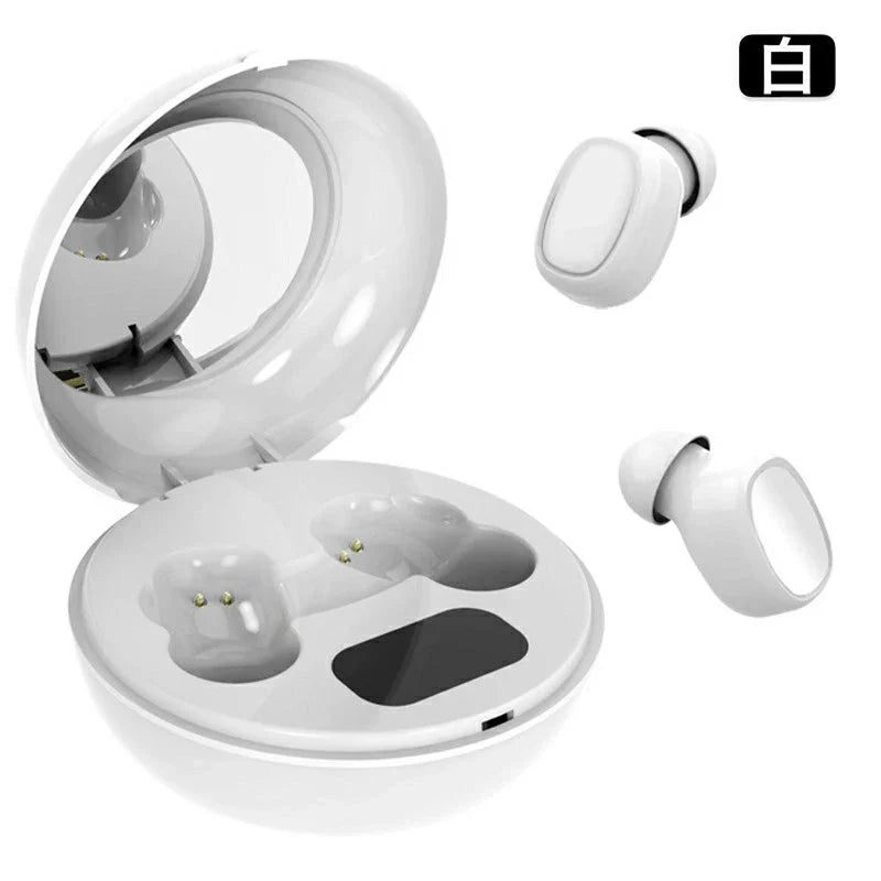 Bluetooth 5.0 完全ワイヤレスイヤホン 両耳片耳 高音質 耳掛け式 化粧鏡　 防水 ブルートゥース イヤホン マイク付き 軽量 Siri対応 Bluetooth w051B(ブラック)