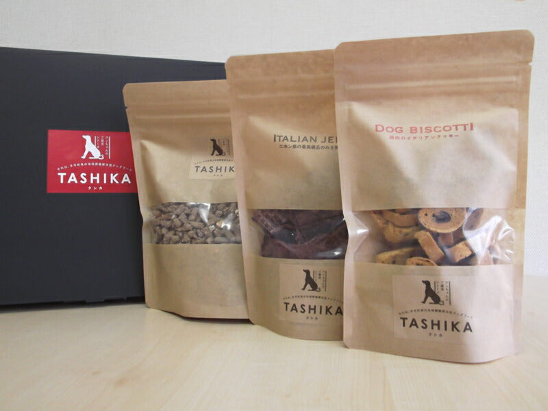 多可の無添加ペットフード 「TASHIKAセットA （鹿肉ドライフード、ビスコッティ（トマト）、ジャーキー（背肉））」（一般食）
