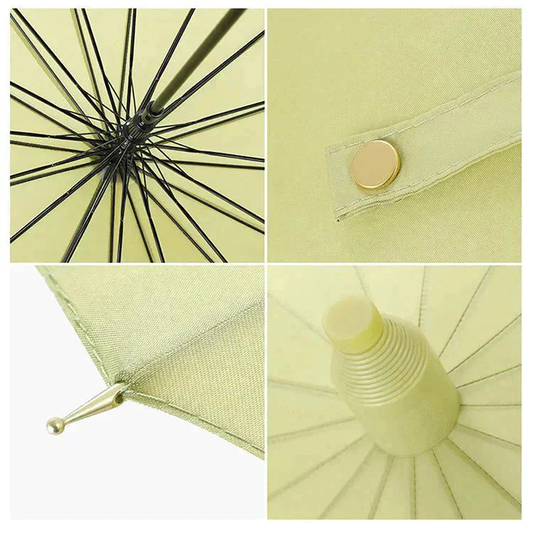 スライドケース長傘 「グレー」 晴雨両用 16本骨 撥水カバー付き 耐強風 撥水 梅雨対策 メンズ レディース おしゃれ ジャンプ 便利 機能 車 電車 プレゼント