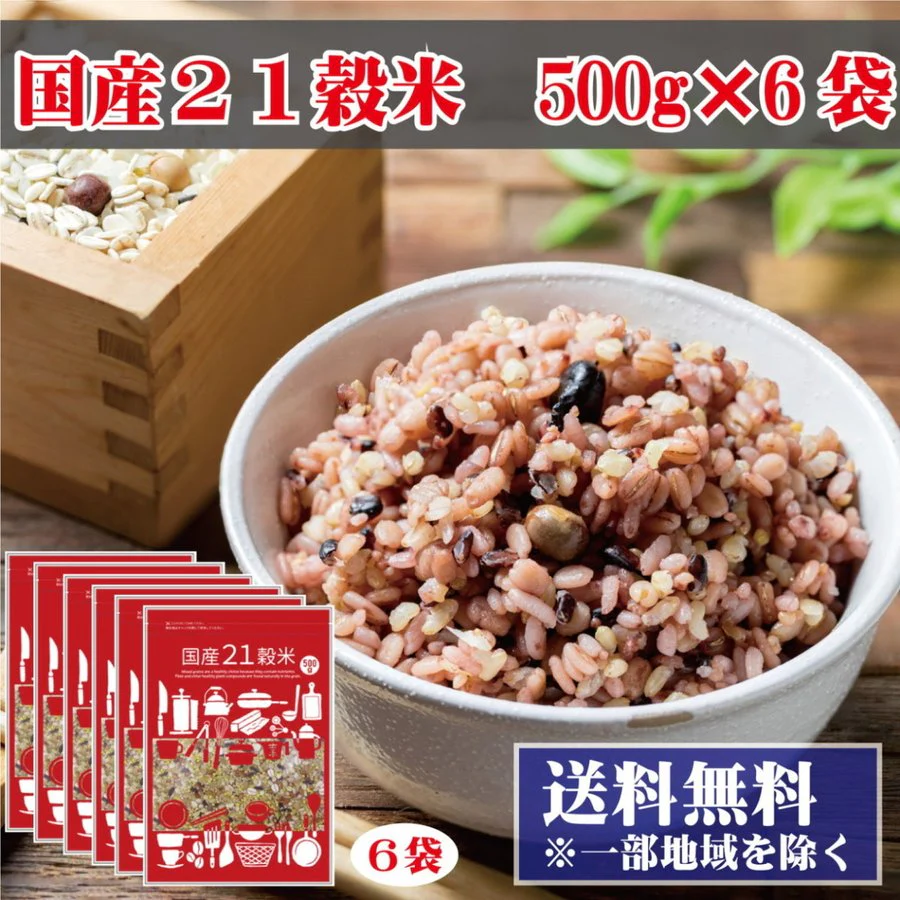 国産 ２１穀米　500ｇ×６袋
