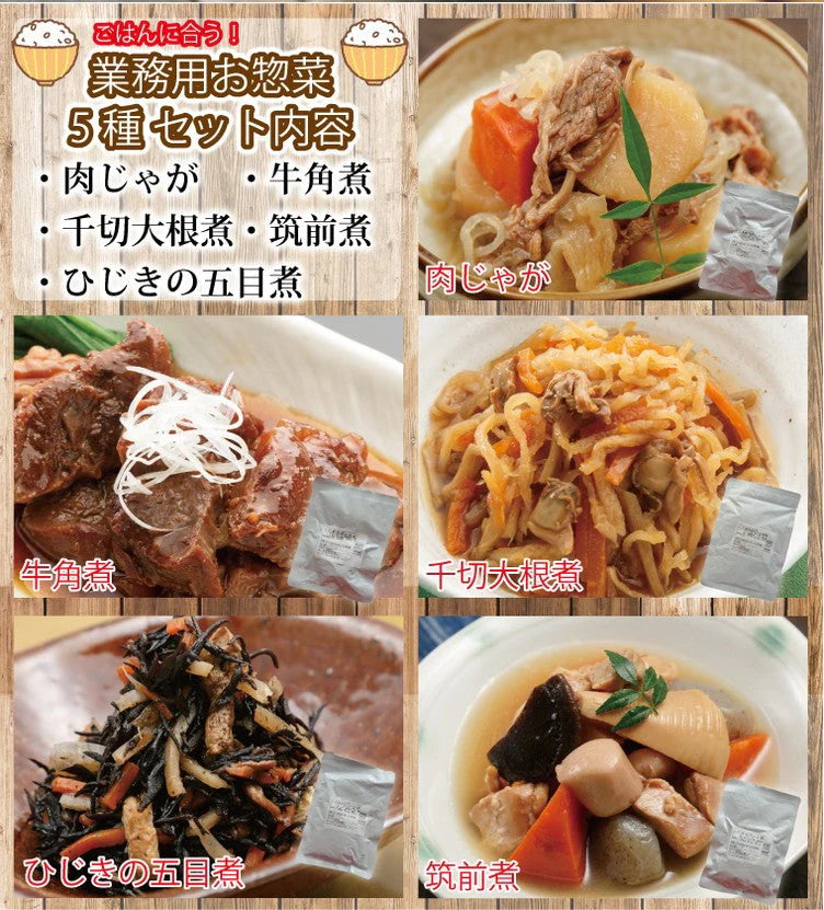 肉じゃが 筑前煮 牛角煮 切干大根煮 ひじきの五目煮 お惣菜 5種セット