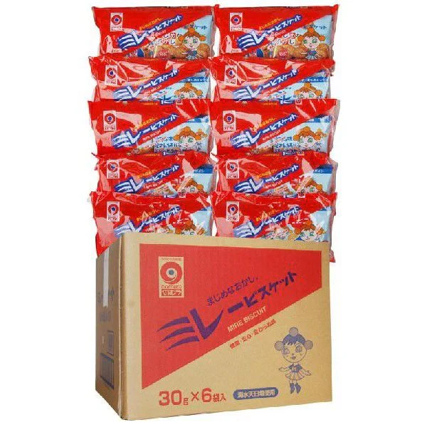 送料無料 のむら 野村 お徳用ミレービスケット 1袋（30g×6袋入）×10個セット(1ケース)   人気の おやつ  (北海道・沖縄の方は送料500円となります)小袋菓子 野村のミレー お菓子 駄菓子 小袋 ビスケット 出来立て発送