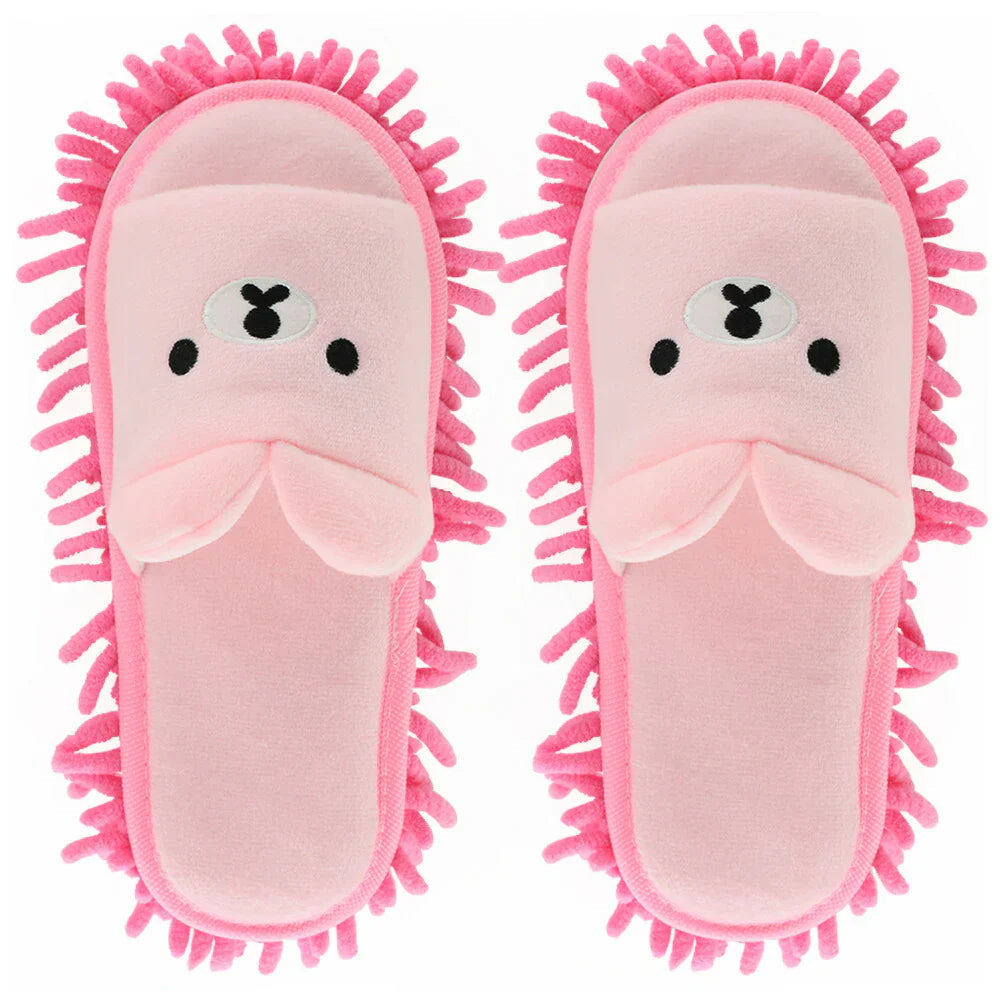 スリッパ ブラウン XS モップスリッパ 前開き かわいい 子供 大人 レディース メンズ ジュニア 女性 男性 床掃除 ファミリー カップル用 室内 履物 床拭き 静音 家族でお揃い