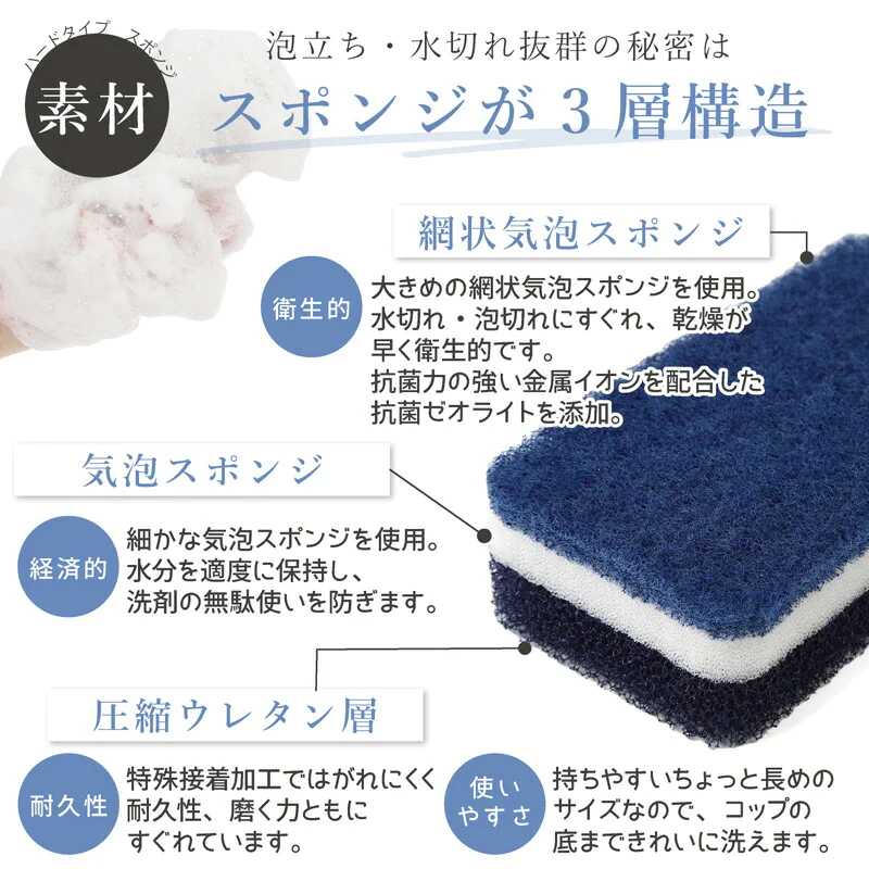 ダスキン台所用スポンジ3色セット 抗菌タイプ（モノトーン）送料無料