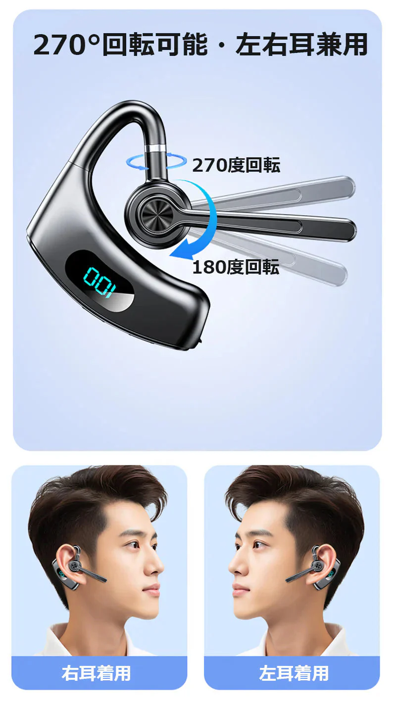 骨伝導イヤホン イヤホンヘッドホン  PSE認証 耳かけ式 Bluetooth5.4 HiFi高音質 長時間航続 Type-C充電 IPX5防水 防滴防汗 三色選択可能 大容量バッテリー LED残電表示 270度回転可能 s100B(ホワイト)