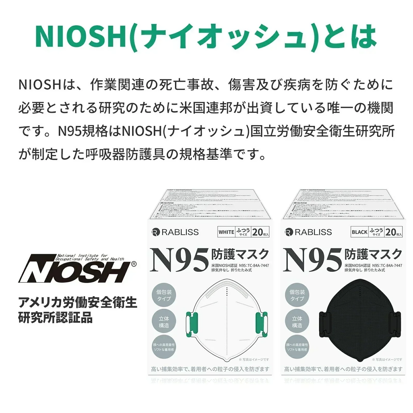 【N95高性能マスク！】＼ ブラック／20枚 個包装 N95 マスク 防塵対策 マスク 4層マスク N95 保護マスク レスピレーター NIOSH 認証 呼吸器 防塵マスク N95マスク 正規品 お徳用 カケン検査済 風邪 花粉症 PM2.5 防塵 防寒 男女兼用 防護マスク 不織布マスク