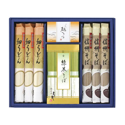 信州そば・細うどんセット（抹茶そば 80g×4、信州そば 120g×3、細うどん 120g×3） / 蕎麦 うどん 詰め合わせ ギフト