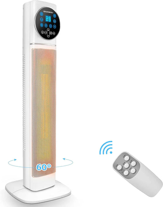 即納商品 電気ファンヒーター 大型 セラミックファンヒーター タワー型 大風量 60°首振り 省エネコンパクト 暖房セラミックヒーター 90cｍ 電気ヒーター w067