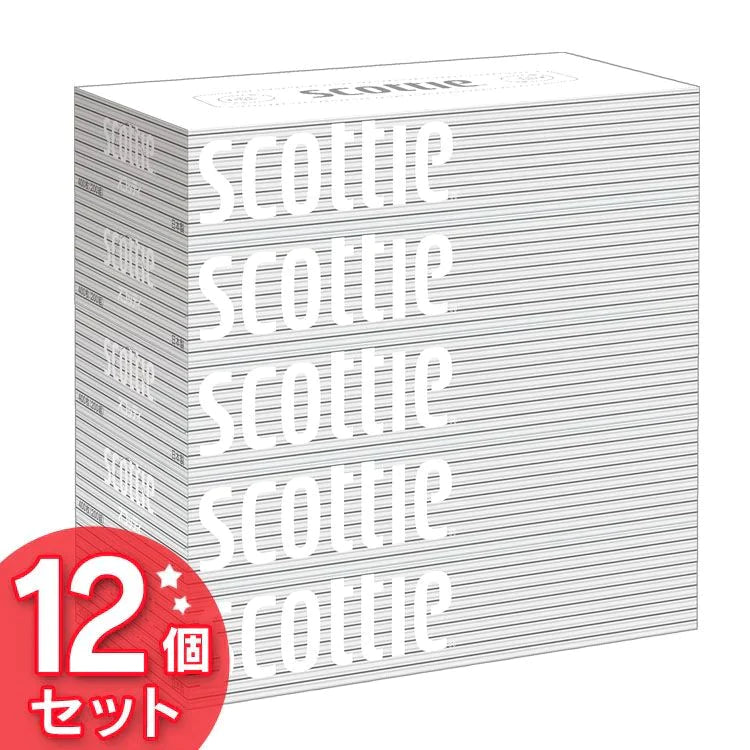【カートアップNG】【100人シェア買いでお得】【12個セット】ボックスティッシュ スコッティ 400枚 （200組）【超得ハイパーSALE】