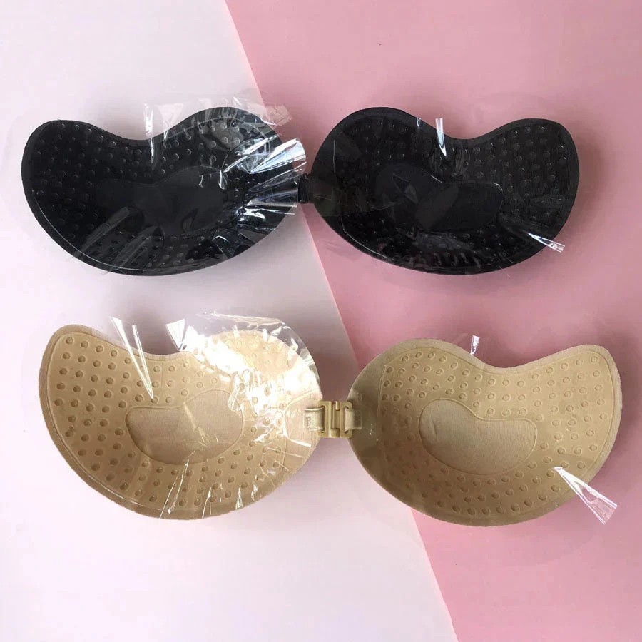 ヌーブラ シリコンブラ ブラジャー シリコンパッド フロントホック ブラジャー単品 ストラップレス レディース インナー ノンワイヤー ワイヤレスブラ　下着 背中あき A B C　軽量 透け防止 ニップレス 女性用 乳首隠し 強粘着力 透け防止 胸パッド