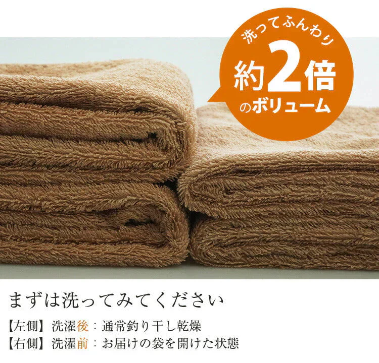 チョコレートブラウン　ミニバスタオル スーピマコットン ホテルタイプタオル 同色2枚セット 【メール便送料無料】