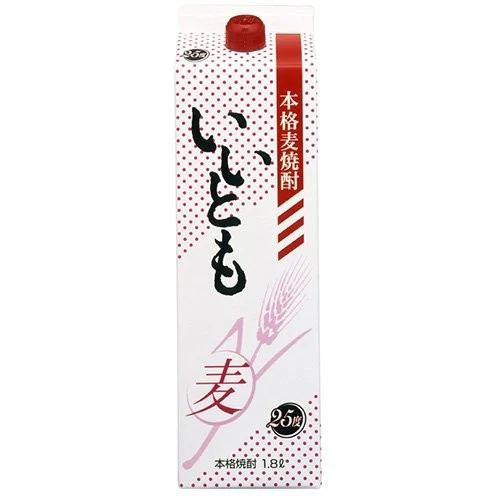 【送料無料】雲海酒造 麦焼酎 いいとも 白麹 25度 パック 1800ml 1.8L×6本/1ケース【北海道・沖縄県・東北・四国・九州地方は必ず送料が掛かります】