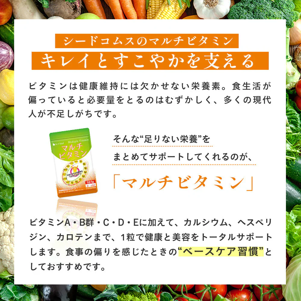 マルチビタミン《約3ヶ月分》ネコポス送料無料　サプリ/サプリメント/ビオチン/ビタミンサプリ/ ミネラル 葉酸 ナイアシン ビオチン パントテン酸 レシチン【大容量】
