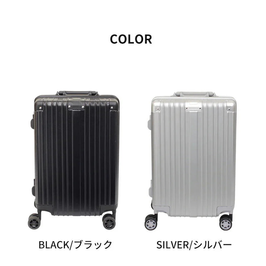 [シルバー]スーツケース 機内持ち込み sサイズ 35L 軽量 軽い 指紋認証 TSA ロック 丈夫 セキュリティ おしゃれ シンプル メンズ レディース ビジネス 出張 修学 旅行 ポリカーボネート キャリーバッグ キャリーケース