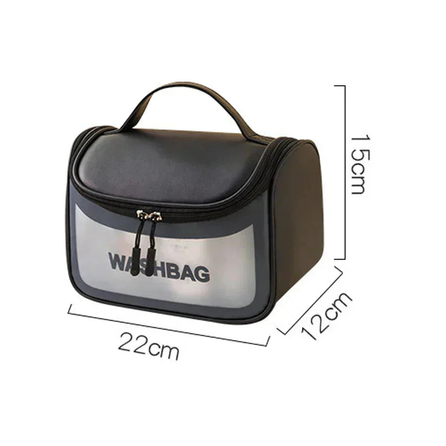 化粧ポーチ(ブラック) トラベルポーチ メイクポーチ コスメ バッグ 収納 小物 大容量 メイクバッグ 花柄 可愛い レディース おしゃれ 出張 旅行 修学旅行 卒業旅行【プチプラ特集】