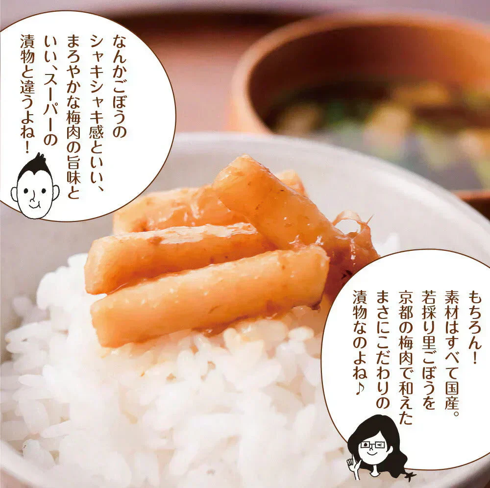 【2個セット】日本橋いなば園 国産 若採りごぼう 梅肉あえ 120g メール便 送料無料