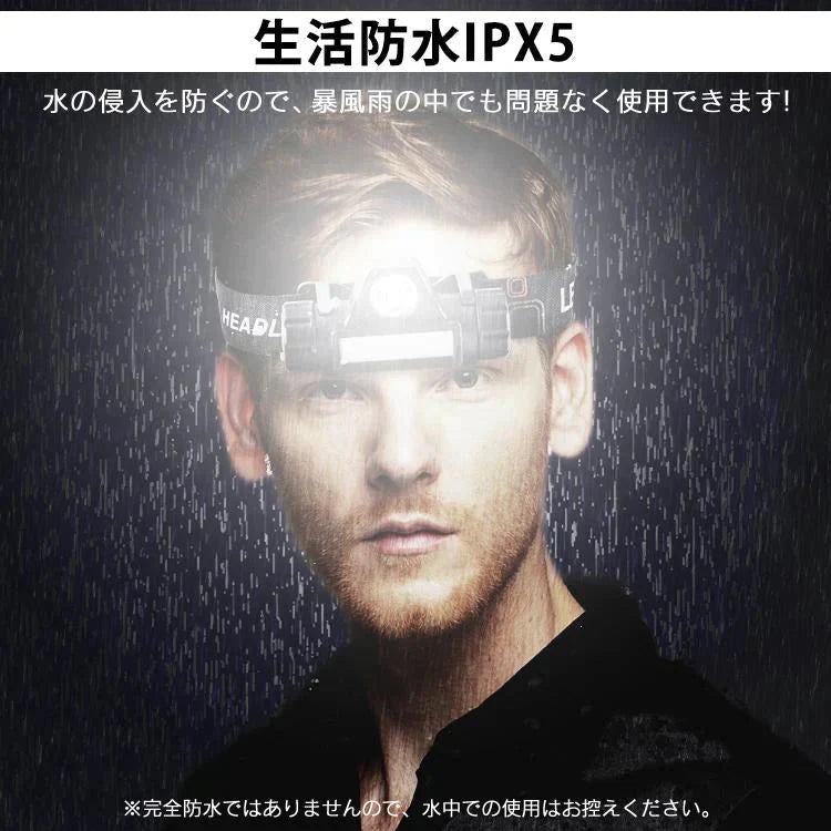 ヘッドライト 2個セット LED 軽量 USB 充電式 高輝度 ヘッドランプ IPX5 COB 防水 懐中電灯 照射 照明 釣り 登山 アウトドア キャンプ 作業灯 作業ライト 夜間 散歩 od578【防災グッズがお得】