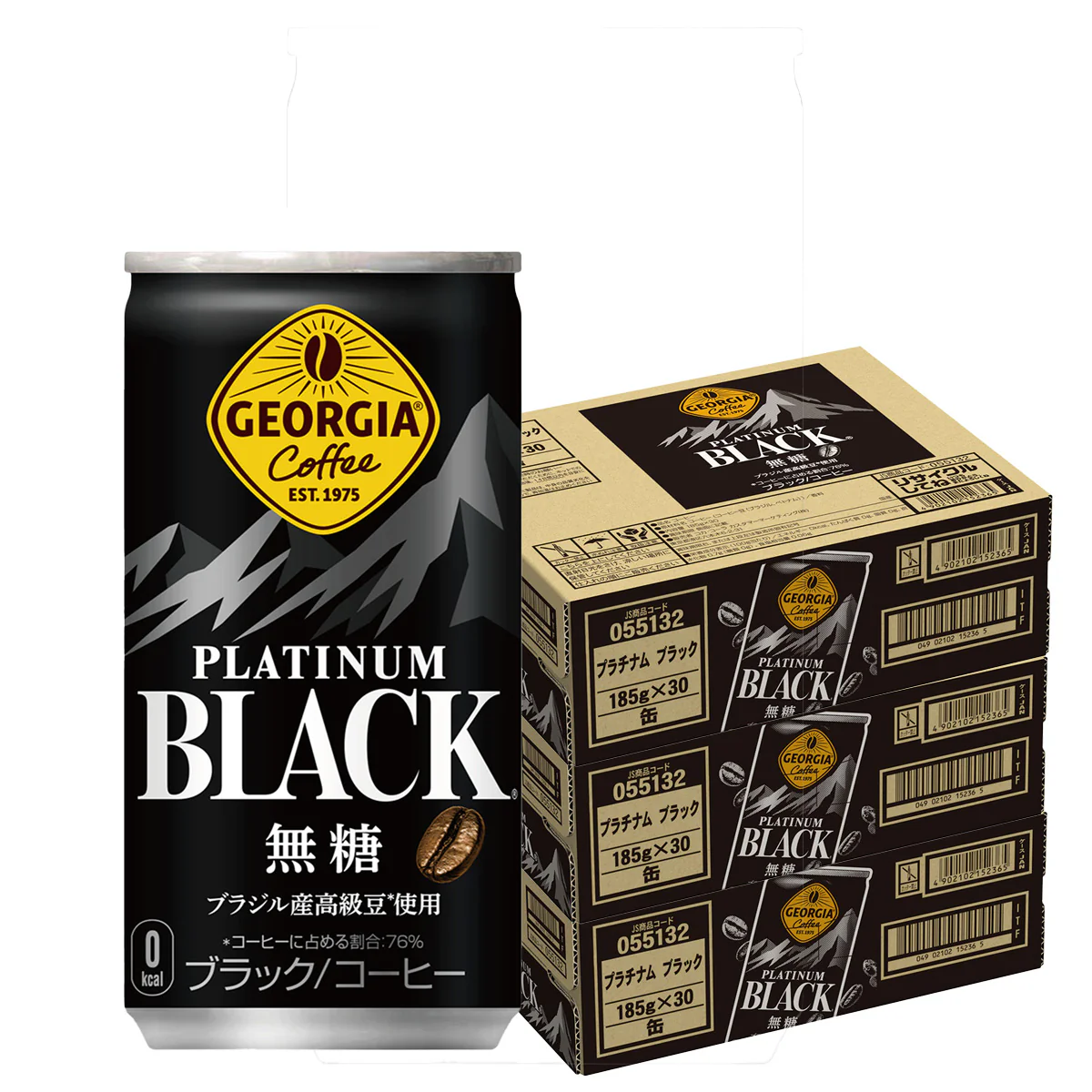 【送料無料】ジョージア ブラック 185ml×3ケース/90本