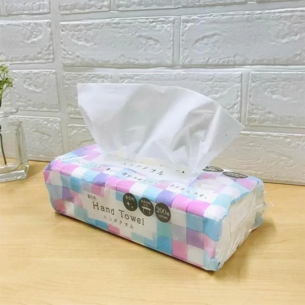 3個入りＸ10パック ペーパータオル 丸富製紙 花束 ハンドタオル ピロータイプ 再生紙100% 中判サイズ 200組400枚