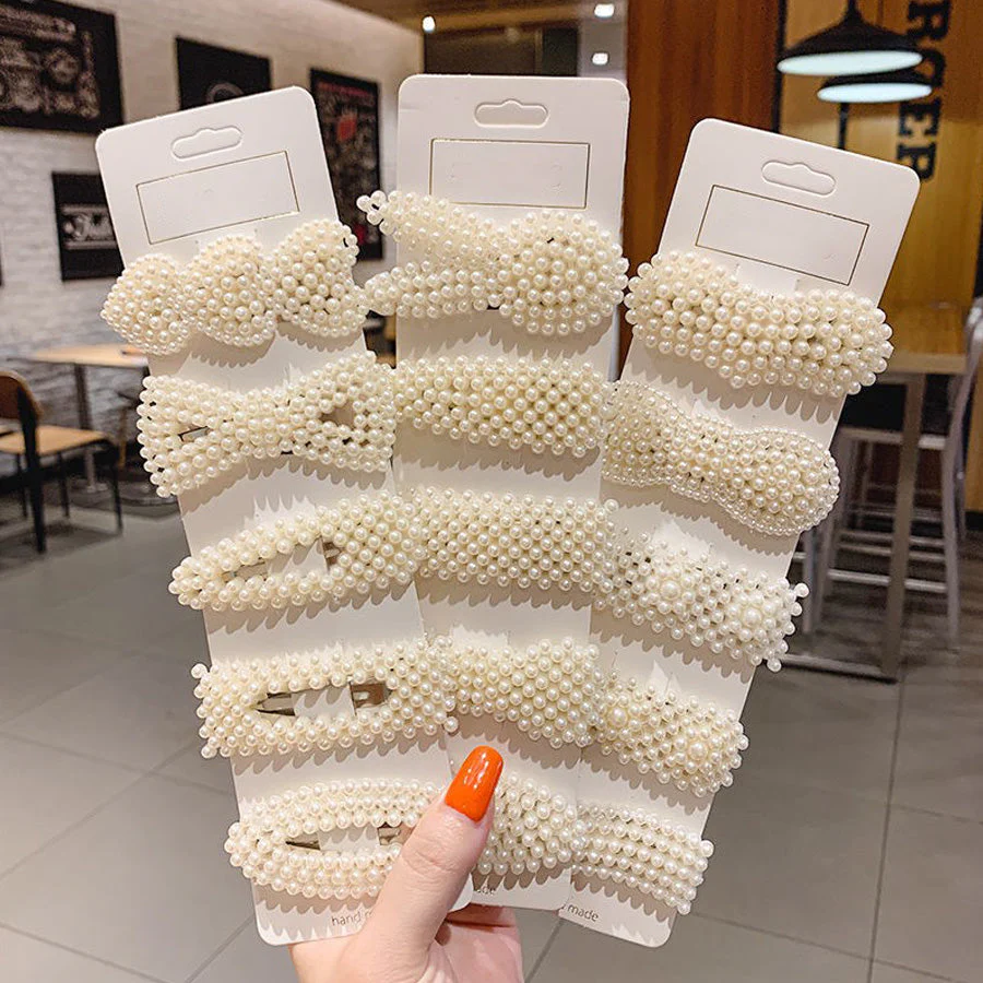 (セット)ヘアピン5点セット ランダム パール ヘアクリップ スリーピン パールヘアピン ヘアアクセサリー