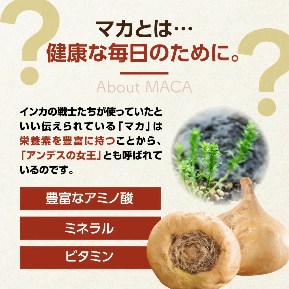 マカ《約1ヶ月分》サプリ 亜鉛 鉄 必須アミノ酸 男性 女性 妊活 元気 エネルギー ビタミン ミネラル 健康  マカ 日本製