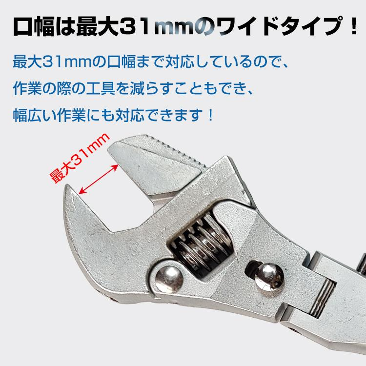 ラチェット式 モンキーレンチ 角度調整可能 口幅31mm 工具 レンチ クロムモリブデン鋼 パイレン DIY 工具 角度 変換 調整 作業 大工 多機能 ny335