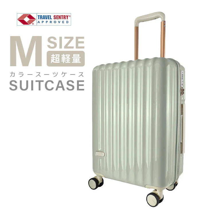 【オリーブグレー】【Mサイズ】スーツケース キャリーケース Mサイズ 軽量 大型 キャリーバッグ 受託手荷物 60L 4泊 5泊 6泊 TSAロック おしゃれ かわいい 旅行かばん 旅行 修学旅行 旅行用品 女子旅