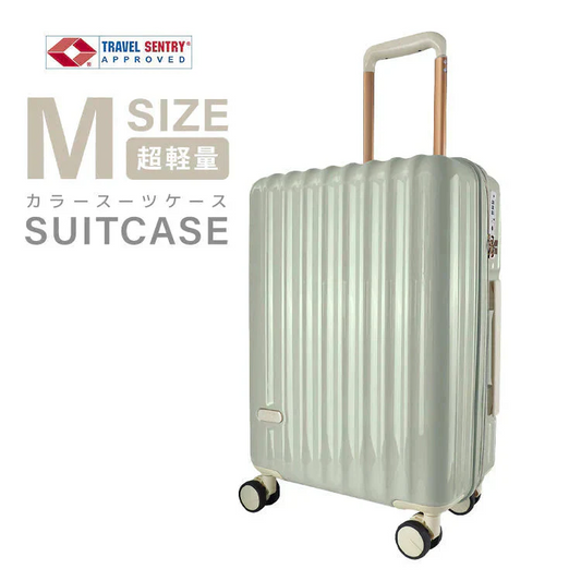 【オリーブグレー】【Mサイズ】スーツケース キャリーケース Mサイズ 軽量 大型 キャリーバッグ 受託手荷物 60L 4泊 5泊 6泊 TSAロック おしゃれ かわいい 旅行かばん 旅行 修学旅行 旅行用品 女子旅