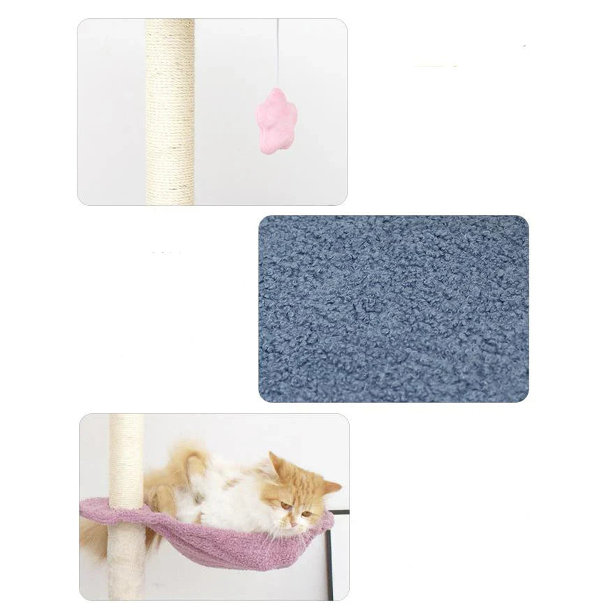 即納 キャットタワー 猫ハウス 据え置き おしゃれ 猫 タワー 送料無料 爪とぎ おもちゃ ハウス 室内 人気 運動不足 安定 かわいい 多頭飼いw279D(グレー)