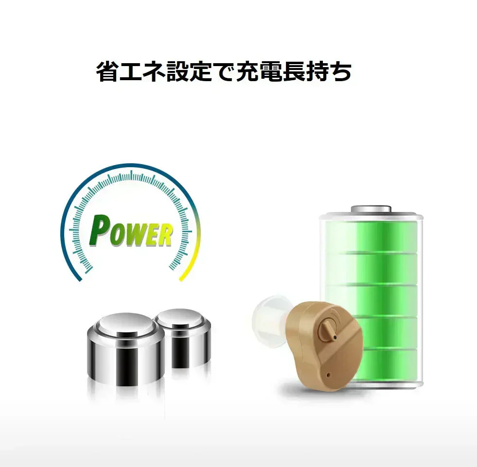 耳穴 集音器 軽量小型 コンパクト 聞こえをサポート 高音質 両耳兼用 目立ちにくい