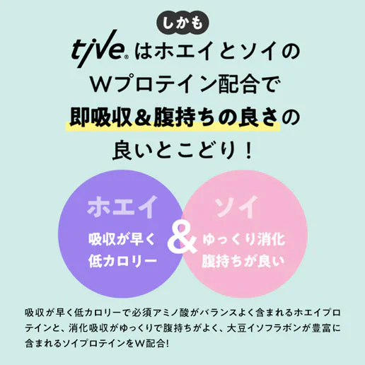 【巨峰＆マスカット】女性向けプロテイン 1kg（500g×2） tive プロテイン ホエイプロテインとソイプロテインのＷプロテイン製法 ホエイ ソイ ダイエット 置き換えダイエット 送料無料