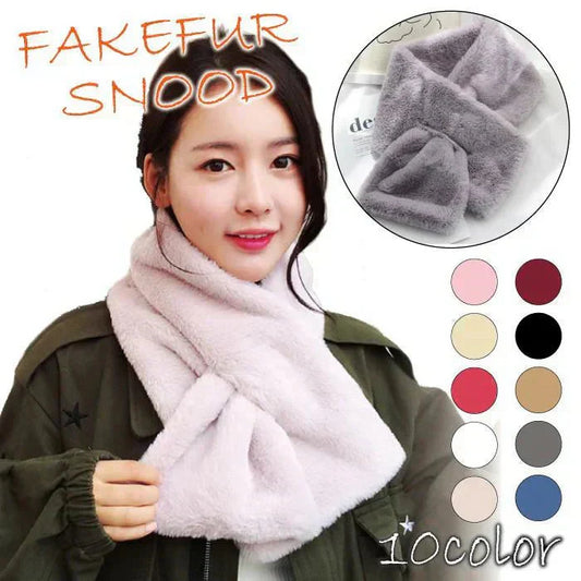 【グレー】【予約商品・発送時期は商品説明に記載】ファーマフラー フェイクファー エコファー 差し込みマフラー ふわふわ もこもこ あったかい 防寒 冬 レディース 送料無料 ふわふわの肌触りが気持ちいいあったかファーマフラー 差し込み式で簡単に巻ける