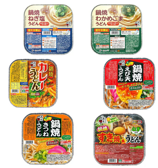 五木食品 鍋焼きうどん(鍋焼きえび天うどん、なべやきすき焼き風味、ナベヤキきカレーうどん、なべ焼ききつねうどん)に季節限定フレーバーも入ったアソートセット 生めんタイプ 18食セット 関東圏送料無料