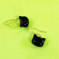10金 猫ちゃんピアス（黒ネコちゃん）オニキス イヤリング ねこ 猫