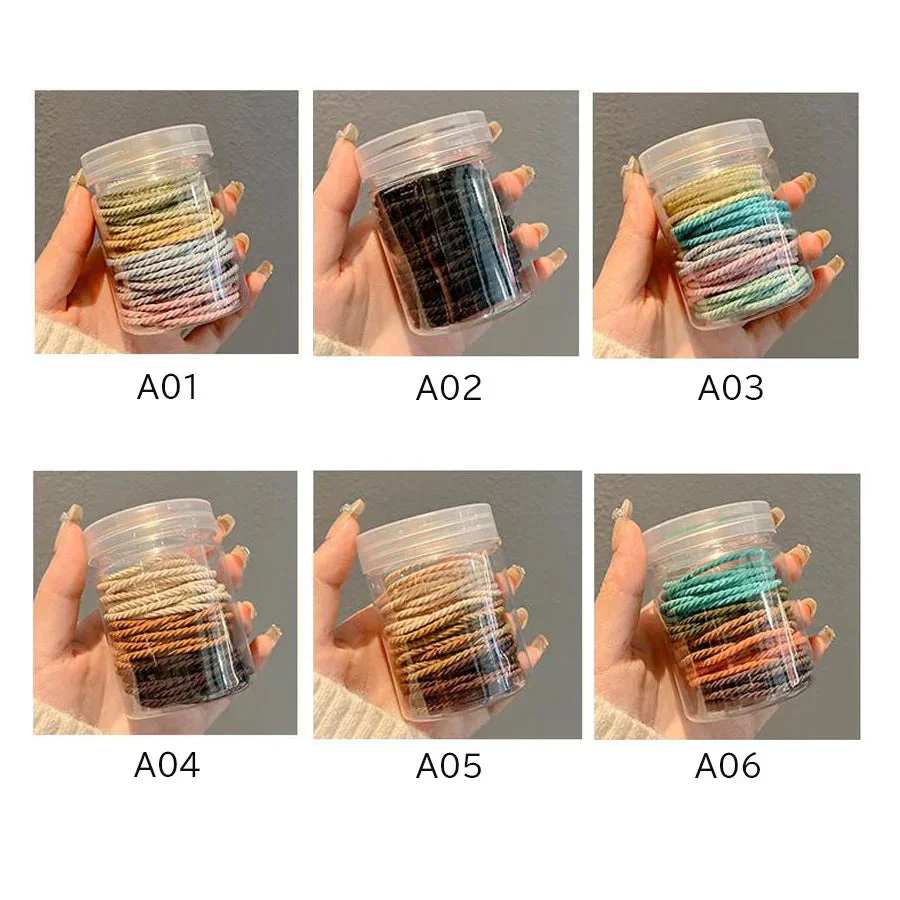 (A02)ヘアゴム キッズ シンプル 上品 ヘアアクセサリー 細いリングゴム 子供用50個入りセット 髪留め 髪ゴム 赤ちゃん 子供 こども リング 髪止め