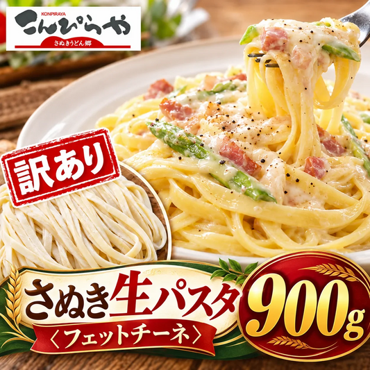 訳ありバージョン！【本場讃岐うどん製法】さぬき生パスタ（フェットチーネ）900g