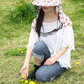 【ピンク×ホワイト】虫よけ 帽子 花柄 レディース 虫よけレースハット  UVカット 農作業 ガーデニング