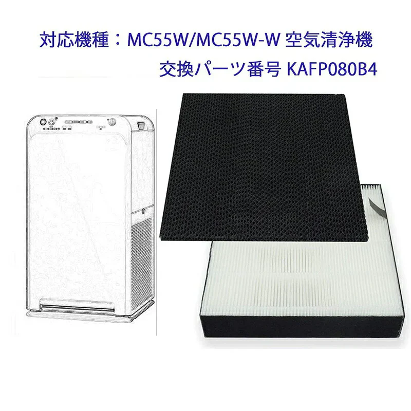 【全て日本国内発送】 ダイキン加湿空気清浄機交換用フィルターkafp080b4 交換用集じんフィルター 2291097 脱臭フィルター KAFP080A4 の後継品 品番：KAFP080B4（互換品）1枚ずつ 計2枚セット