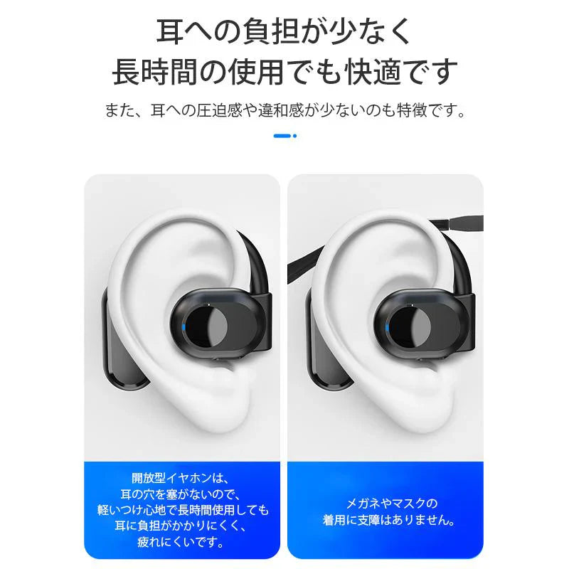 ワイヤレスイヤホン Bluetooth 5.3 ブルートゥースヘッドホン ヘッドセット 軽量 高音質 耳を塞がないイヤホン 防水 防汗 右耳 s072C(オレンジ)