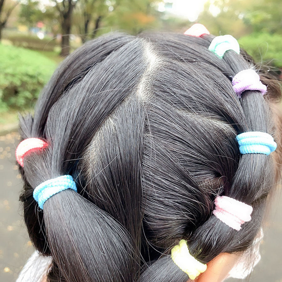 (ブラック)からまないゴム 小 セット ヘアゴム ベビーゴム 絡まないゴム シンプル KIDS キッズ 子供 痛くない　かわいい 可愛い デイリー 普段使い 日用使い 赤ちゃん BABY ヘアアクセサリー からみにくい 跡つかない