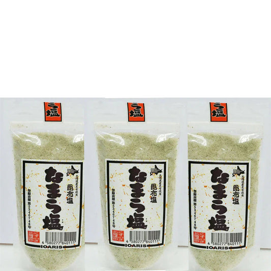 【３袋セット】北海道産昆布×塩　主婦に大人気　なまら塩　200ｇ×3袋 【送料無料】詰替えやそのままでも使える！