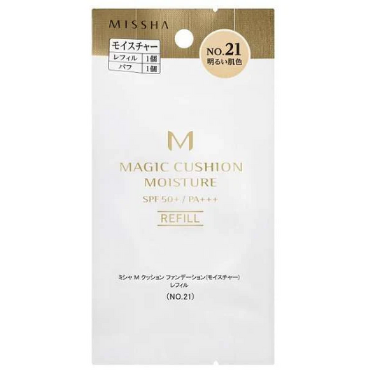 ミシャ M【国内正規品】【レフィル：モイスチャー（No.21 明るい肌色）】クッション ファンデーション 韓国コスメ