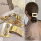 (F0262)バレッタ ヘアクリップ 髪飾り ヘアアクセサリー  ゴールド ヘアアレンジ 髪留め まとめ髪 オフィス