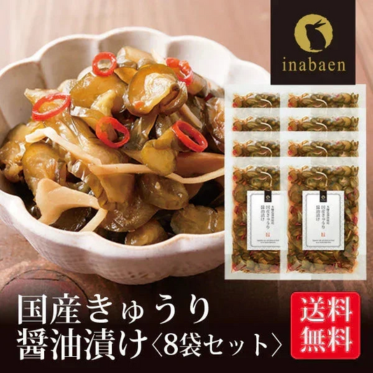 【8個セット】日本橋いなば園 国産きゅうり醤油漬け 100g メール便送料無料