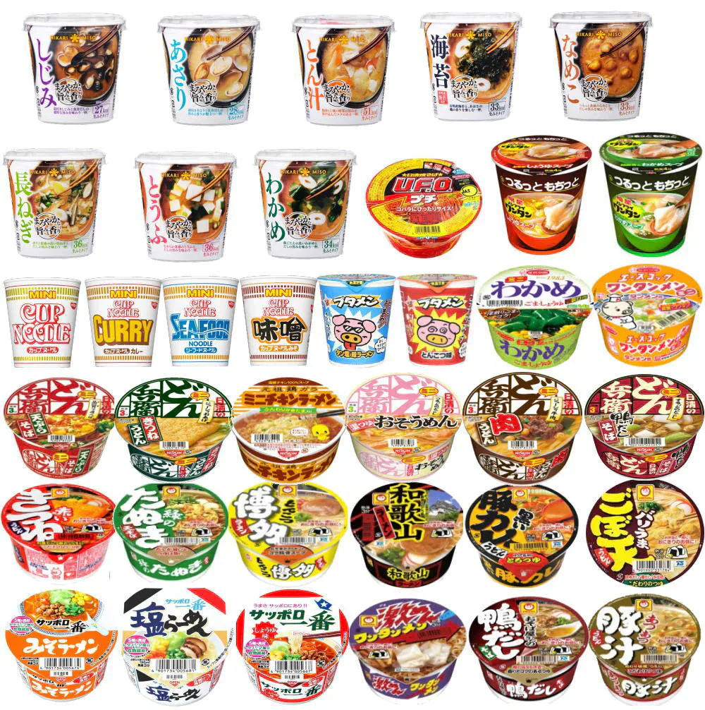 【カップ麺Re】マルちゃん 日清食品 サッポロ一番 明星食品 エースコック ブタメン ミニカップ麺に味噌汁も入ったコラボ 30種セット 関東圏送料無料